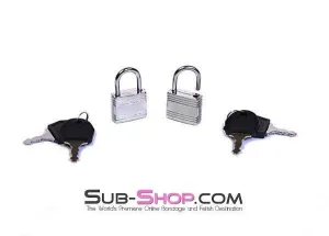 0758A  Pair of Small Silver Bondage Gear Padlocks