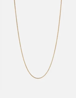 1.3mm Cuban Chain Necklace, Gold Vermeil