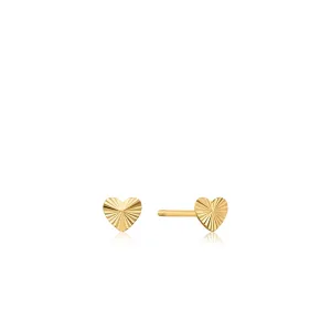 14kt Gold Heart Stud Earrings