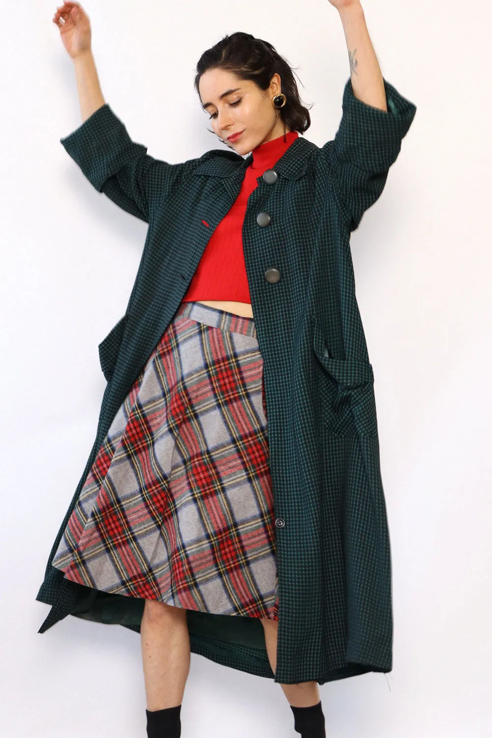 1940s Checkered Gabardine Jacket M/L