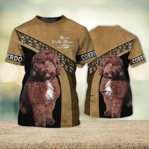3D Dog T Shirts, Cobberdog Love Never Walk Alone All Over Print T-Shirt, Gift For Pet Loves