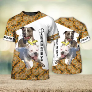 3D Dog T Shirts, Crazy Lady And Her Dogs All Over Print T-Shirt, Gift For Pet Loves