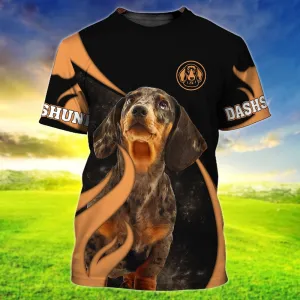 3D Dog T Shirts, Dachshund Cute All Over Print T-Shirt, Gift For Pet Loves