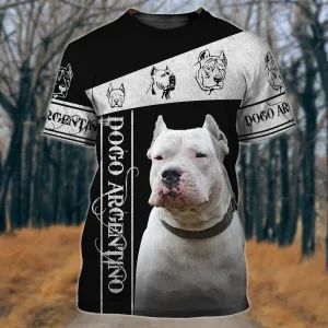 3D Dog T Shirts, Dogo Argentino All Over Print T-Shirt, Gift For Pet Loves