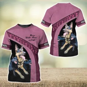 3D Dog T Shirts, Kennel Love Never Walk Alone All Over Print T-Shirt, Gift For Pet Loves