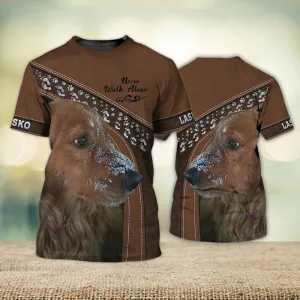 3D Dog T Shirts, Lasko Love Never Walk Alone All Over Print T-Shirt, Gift For Pet Loves