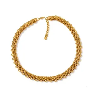 40cm-45cm 13.6mm Unique Wide Flat Chain Necklace