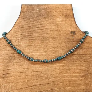 4mm Faux Navajo Pearl Necklace with 6mm Spacers in Patina Tone