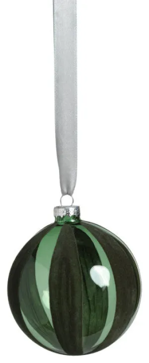 4" Flocked Green Ornament