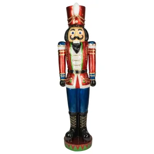 75" LED Lighted Metallic Jeweled Commercial Grade Fiberglass Christmas Nutcracker