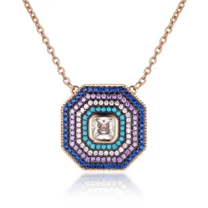 925 Sterling Silver Geometric Octagon Pendant