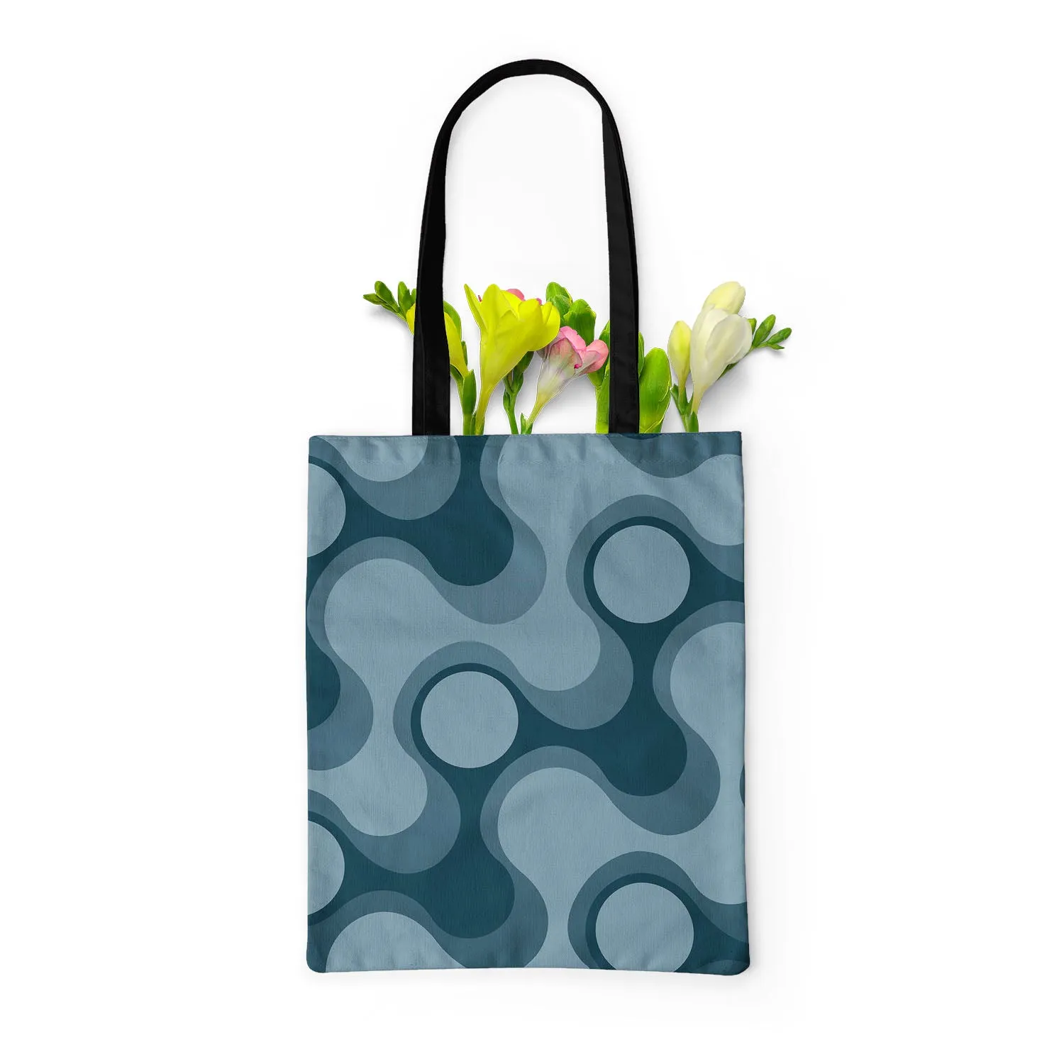 Abstract Retro D3 Tote Bag Shoulder Purse | Multipurpose