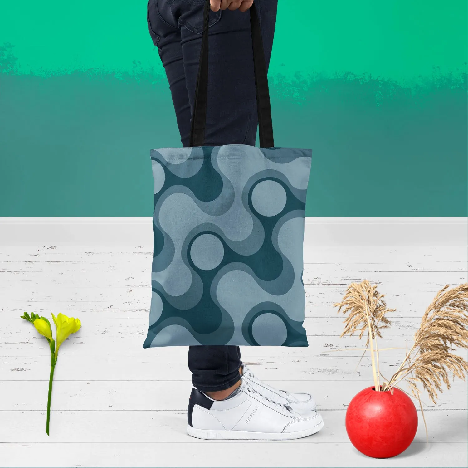Abstract Retro D3 Tote Bag Shoulder Purse | Multipurpose