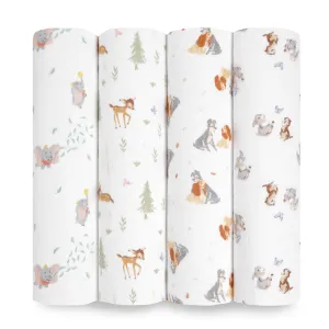 aden   anais Cotton Muslin Swaddles 4 pack Disney   Friends