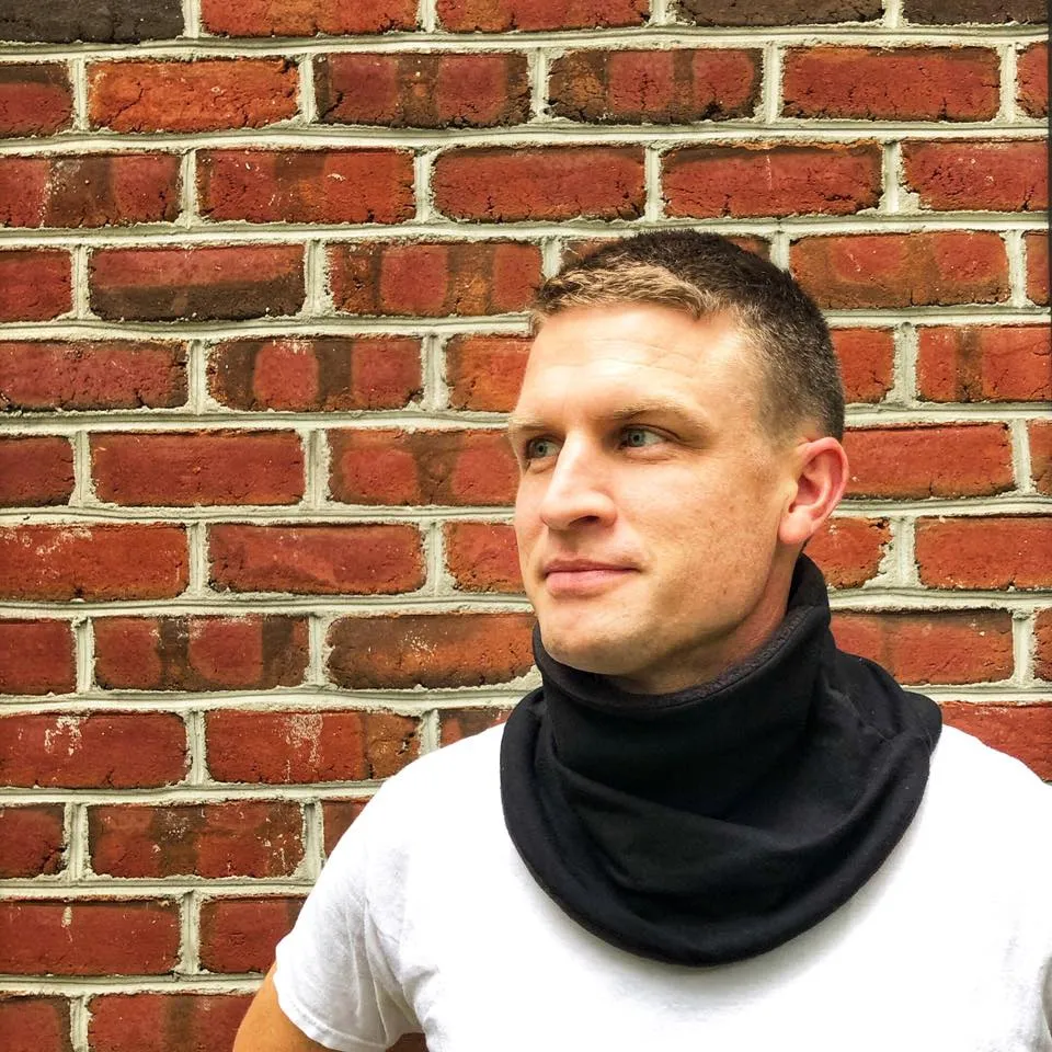 Adult Handmade Neck Warmer Gold on Navy (multiple liner colors)
