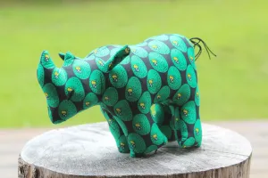 African Animal - Green Circles Rhino