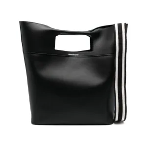 Alexander McQueen leather logo print tote Bag Black