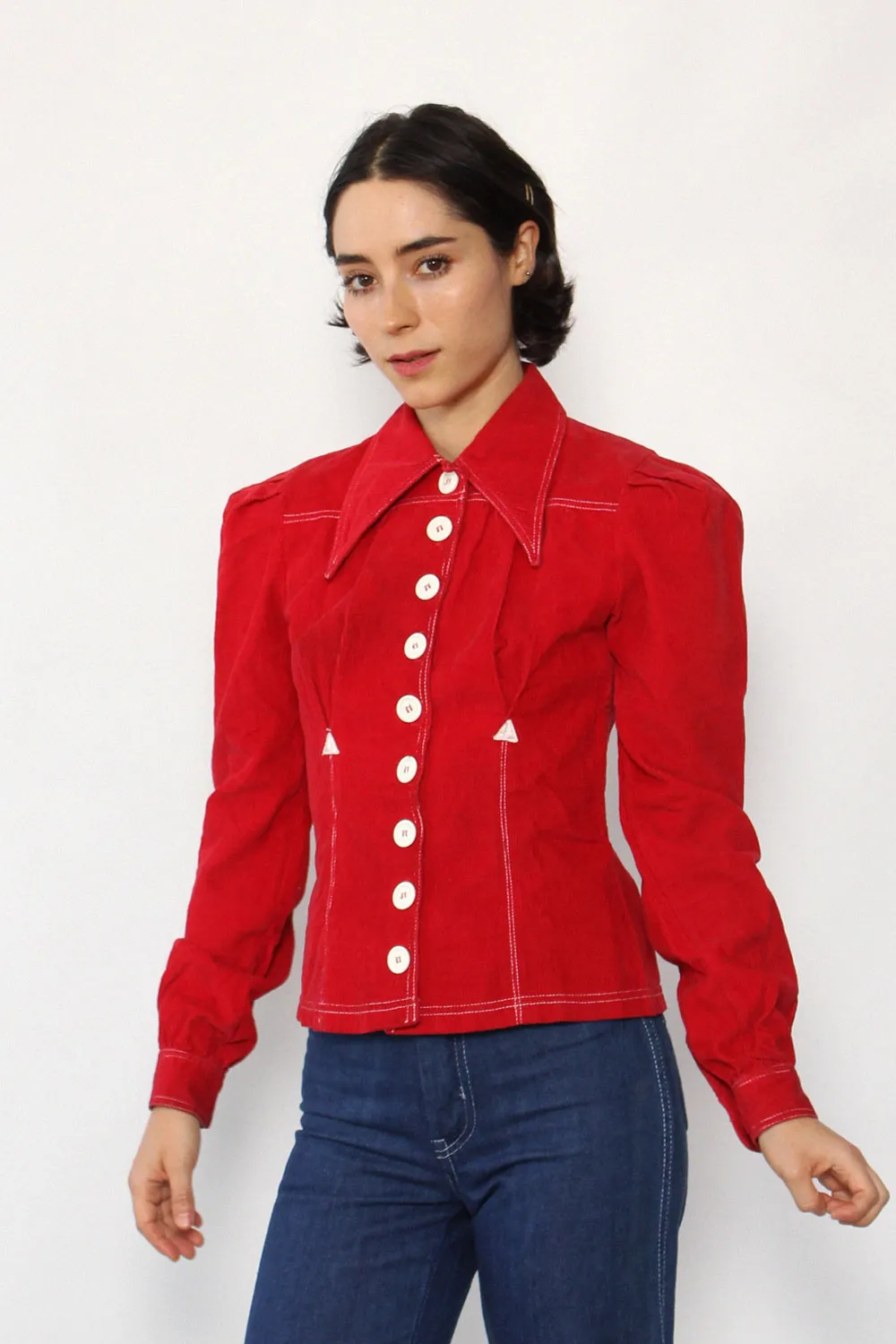 Alley Cat Red Corduroy Jacket XS/S