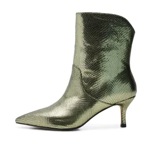 Amia bootie leather - SILVER OLIVE