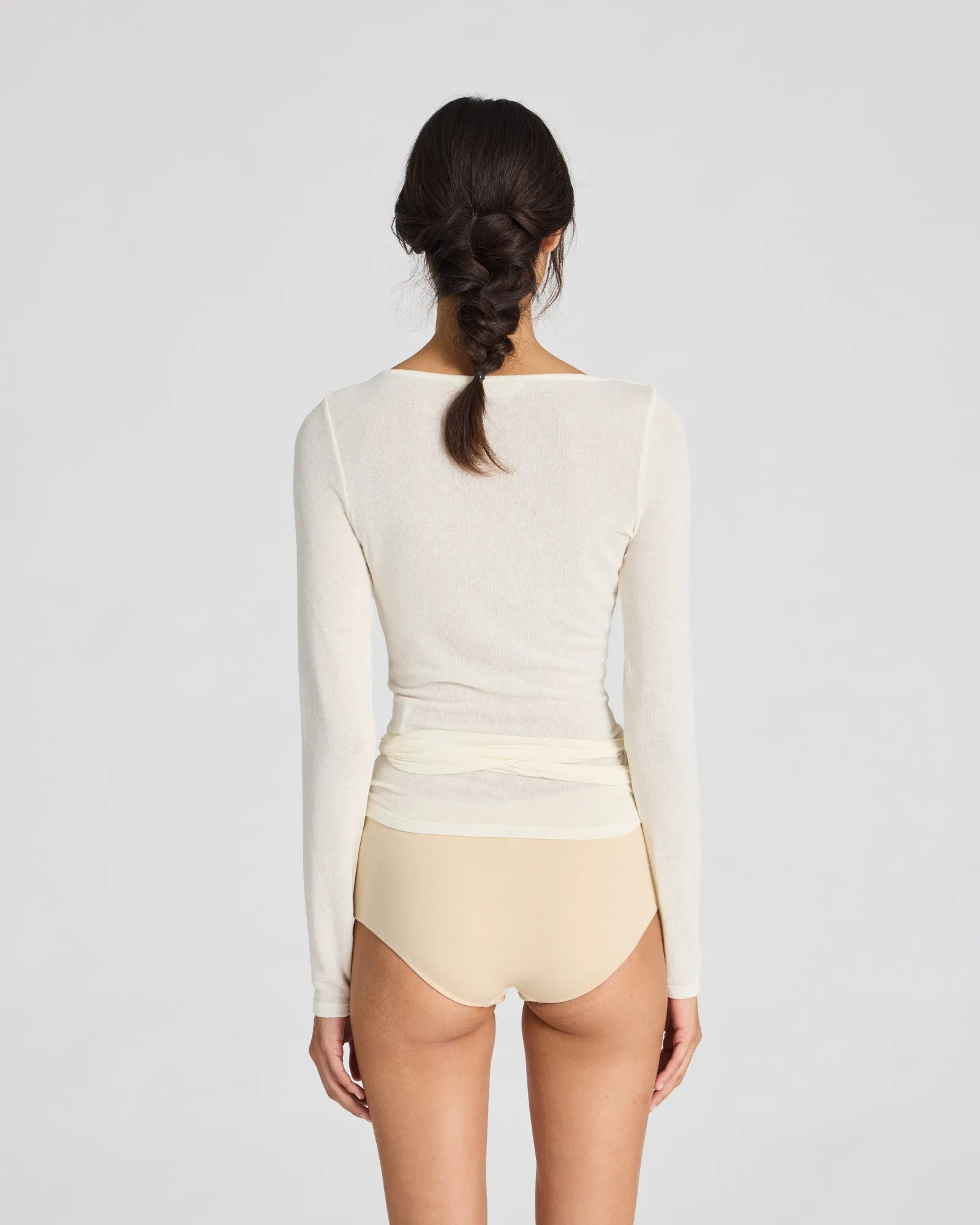 Anne Wool Wrap Top - Off White