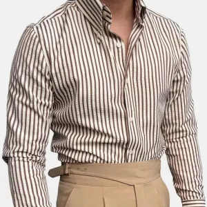 Antonios formal striped long sleeve shirt