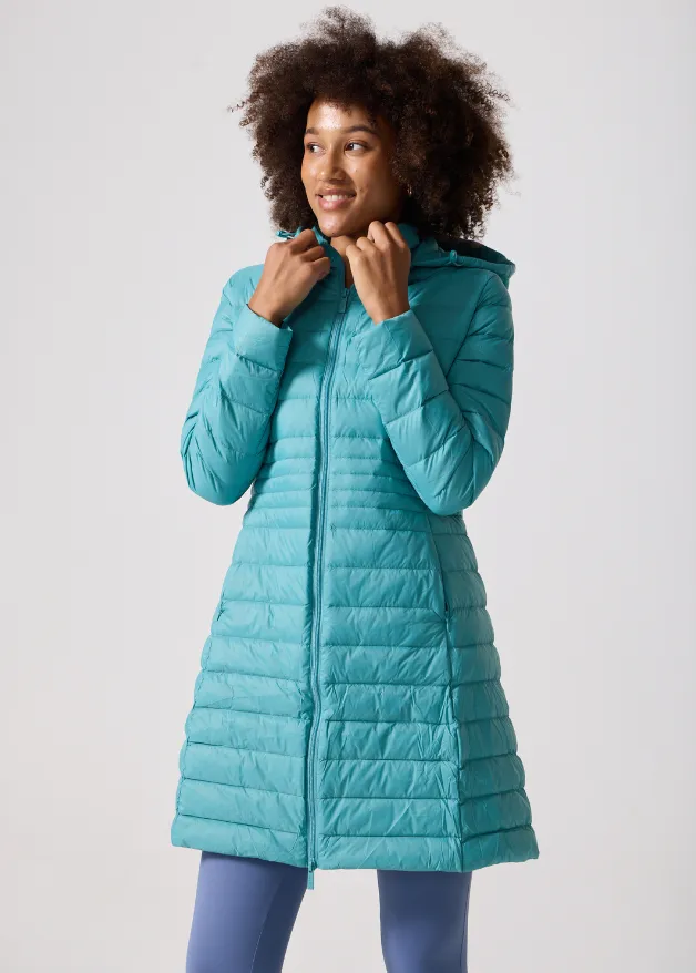 Aqua Duck Down Puffer Coat