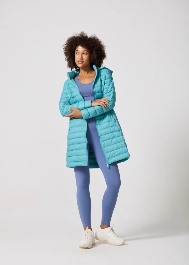 Aqua Duck Down Puffer Coat