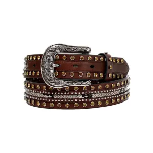 ARIAT Western Belt Women's Studs Brown A1590002