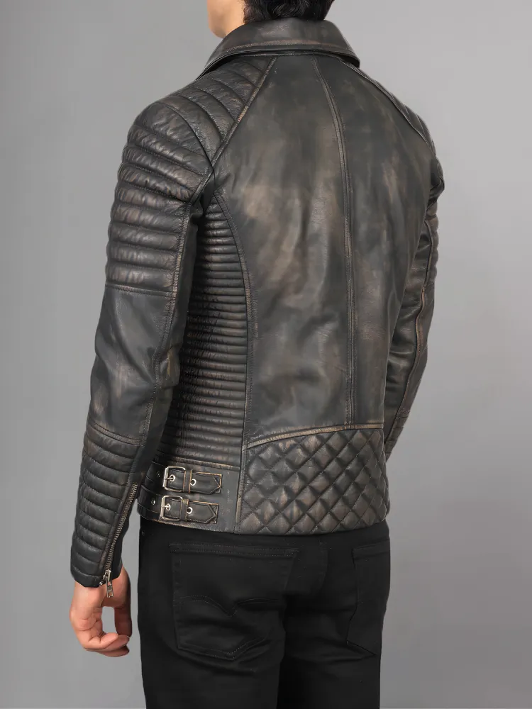 Armand Black Leather Biker Jacket