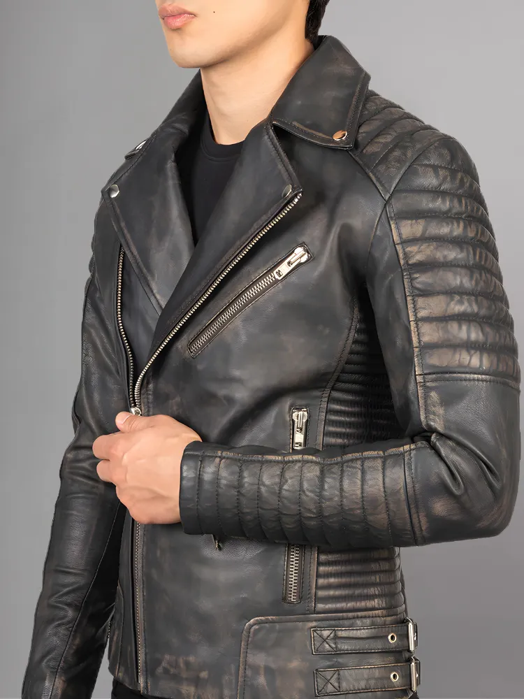 Armand Black Leather Biker Jacket