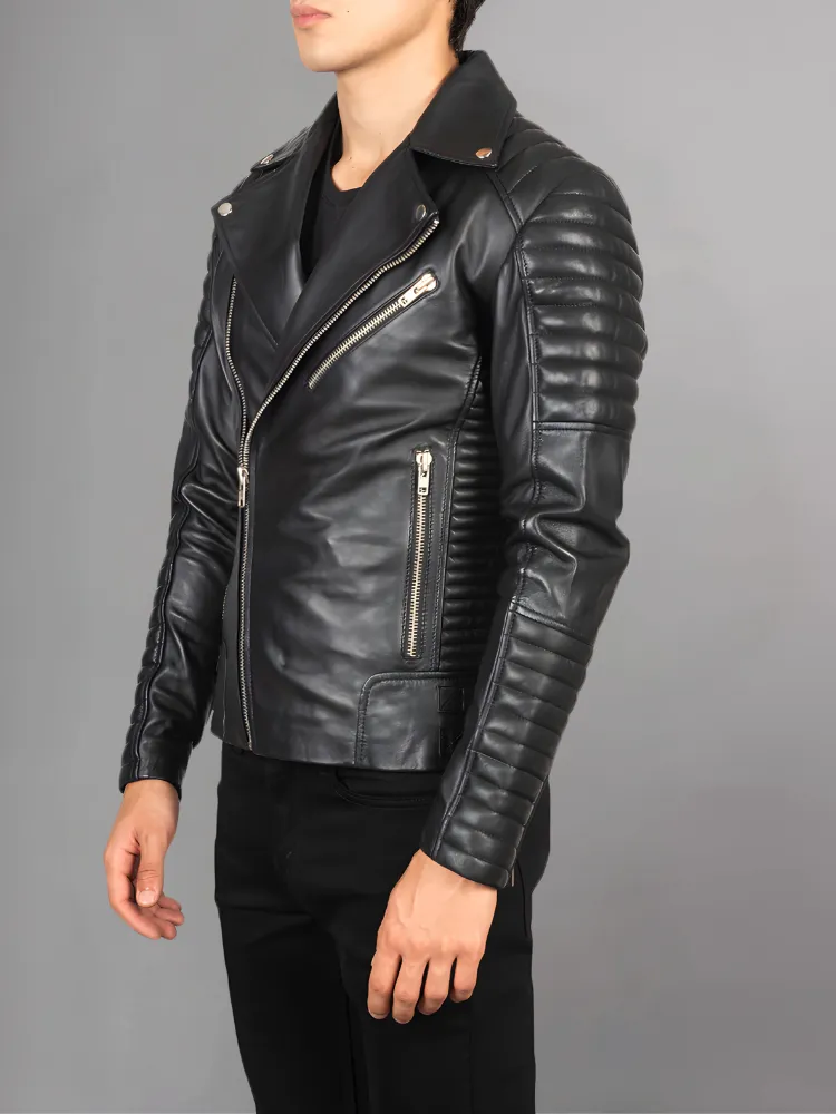 Armand Black Leather Biker Jacket