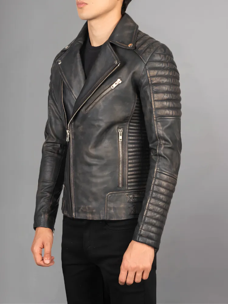 Armand Black Leather Biker Jacket