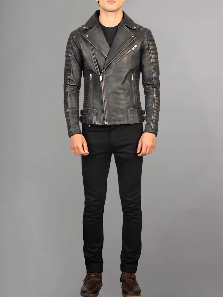 Armand Black Leather Biker Jacket