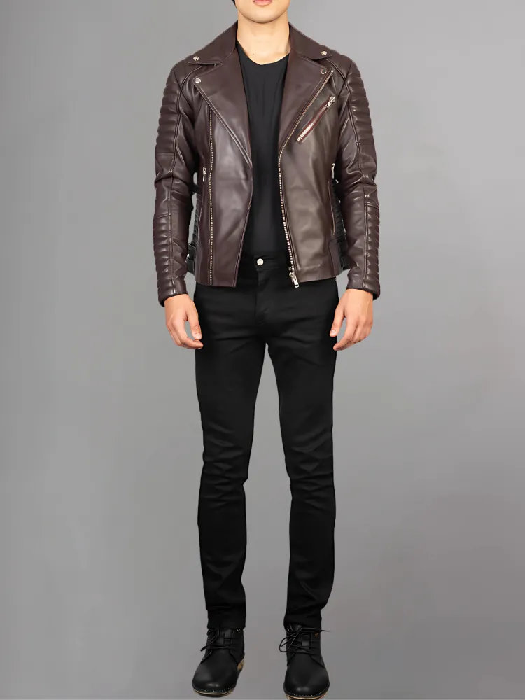 Armand Black Leather Biker Jacket