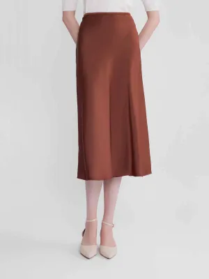 ASOBIO Mid-Rise Satin Maxi Skirt
