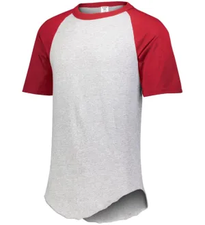 Augusta 2.0 Athletic Heather/Red Short Sleeve Adult Baseball Tee