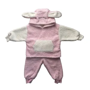 Baby Bunny Fleece Hooded Sweater   Pants Pink