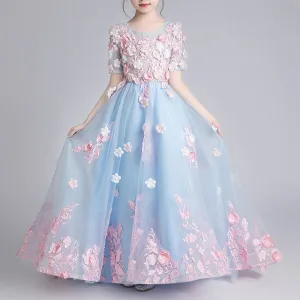 Baby Girl and Toddler Pageant Flower Girl Dress Birthday Party Princess Trailing Dress