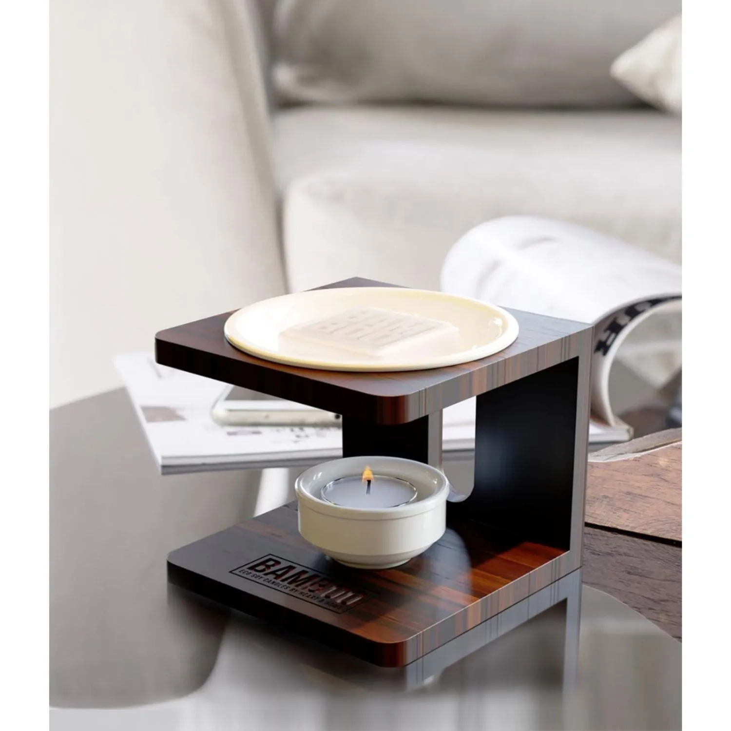 Bamboo Dark Wood Wax Melt Warmer