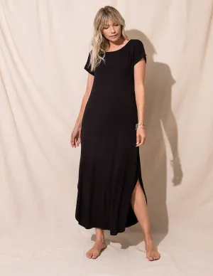 Bamboo Pocket Tee Dress - Small Black Only