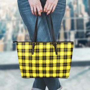 Barclay Dress Modern Tartan Leather Tote Bag