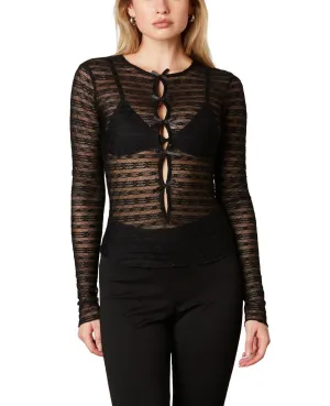 Beautiful Chaos Bow Front Lace Top