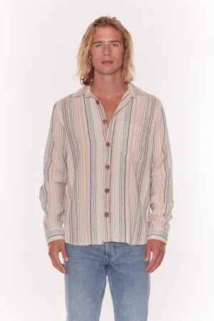 Bellagio Long Sleeve Ikat Print Shirt