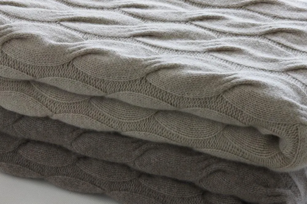 Bemboka Chunky Cable Angora & Merino Wool Throw - Pre-Shrunk