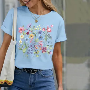 BerryBetty - Casual Floral Print T-Shirt