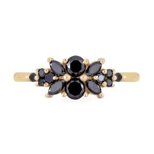 Black Diamond Flora Engagement Ring