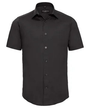 Black - Short sleeve easycare fitted shirt