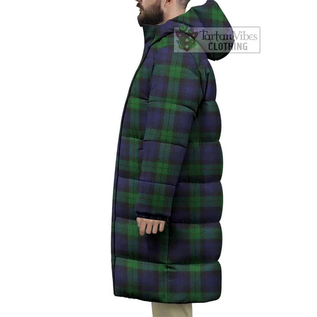 Black Watch Tartan Long Down Jacket