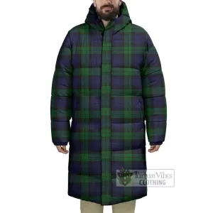 Black Watch Tartan Long Down Jacket