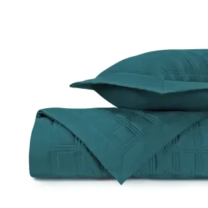 Block Quilted Teal by Home Treasures